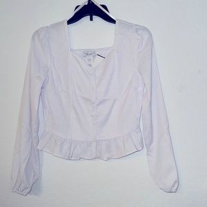 5 for $20 🌹 NWT SWEET RAIN white cotton long sleeve top XS